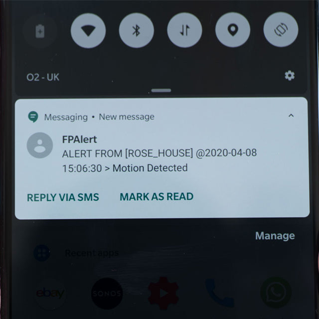 A smart phone screen displaying an alert