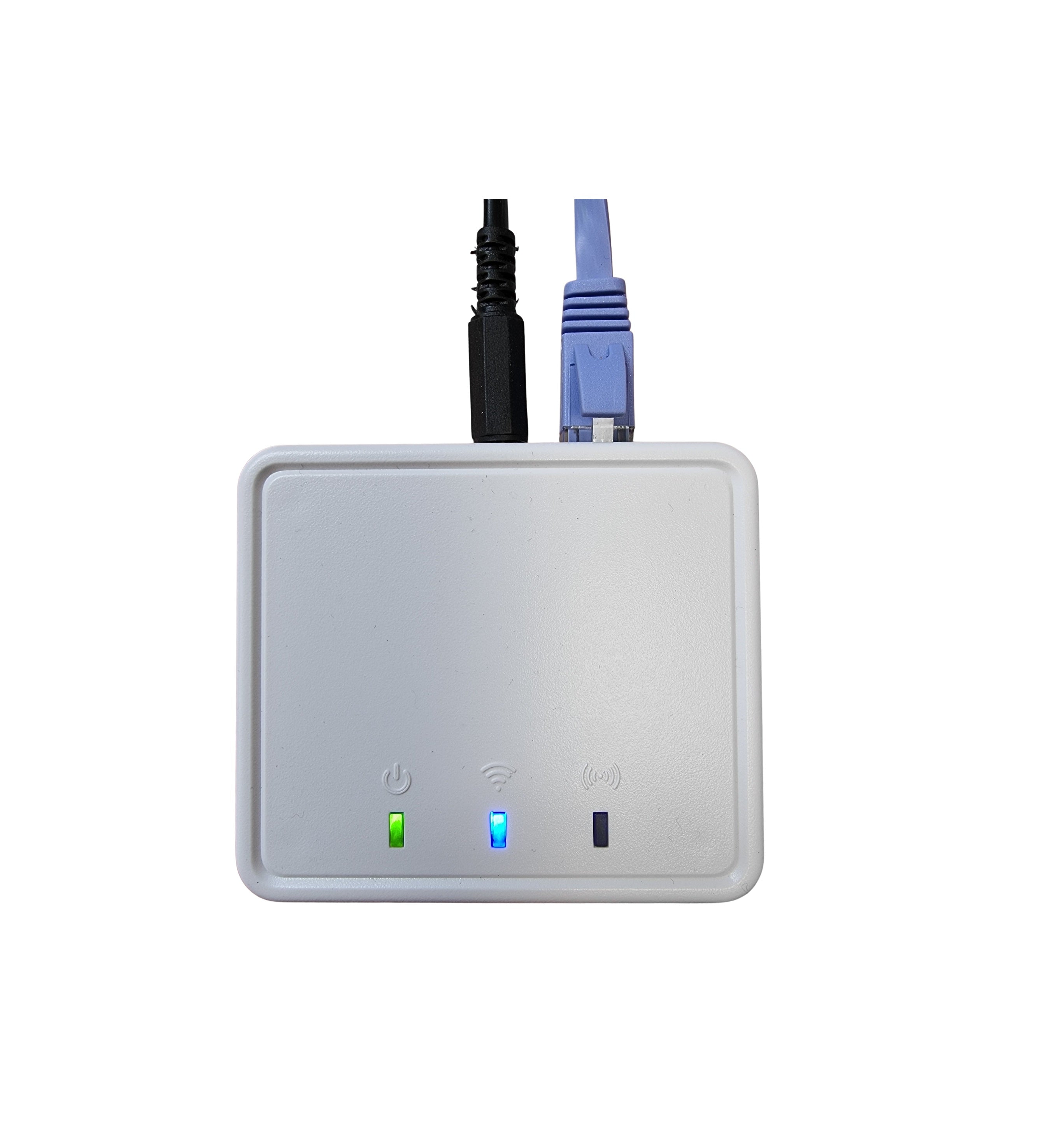 Image of a base station with two cables connected