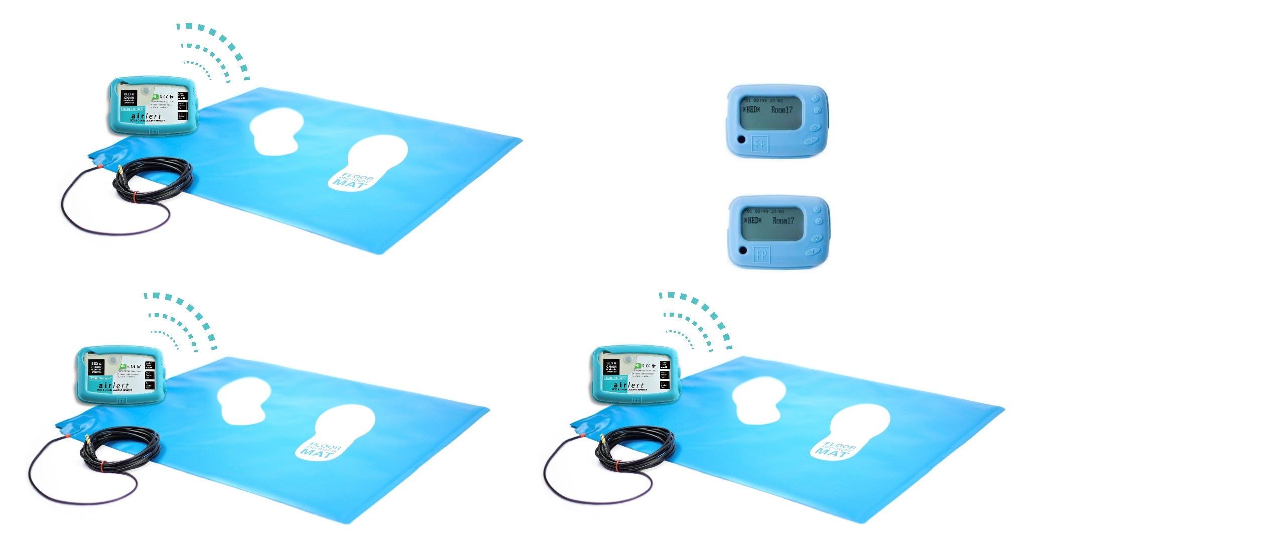 Three Wireless Floor Pressure Mats and Two Control Boxes