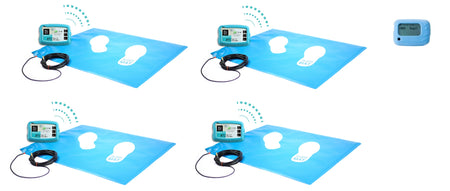 Four Wireless Floor Pressure Mats and a Wireless Control Box