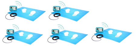 Five wireless floor pressure mats
