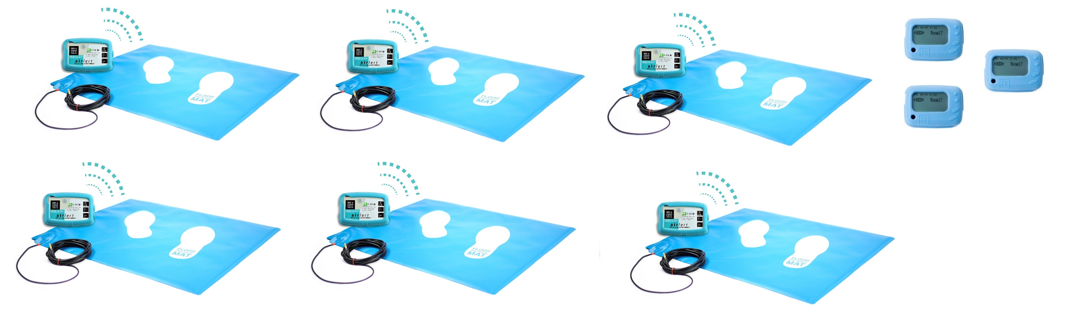 Six Wireless Floor Pressure Mats and Three Control Boxes