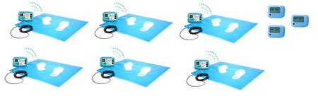 Six Wireless Floor Pressure Mats and Three Control Boxes