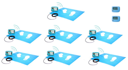 Seven Wireless Floor Pressure Mats and Two Control Boxes