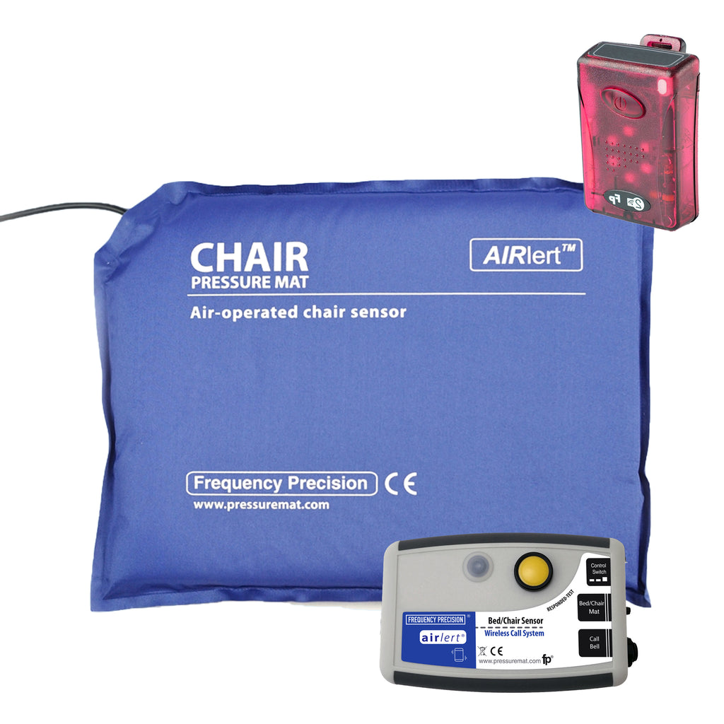 Product photo of the Wireless Chair Pressure Mat & Pager Set together