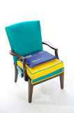 Wireless Pressure Mats positioned on a turquoise chair