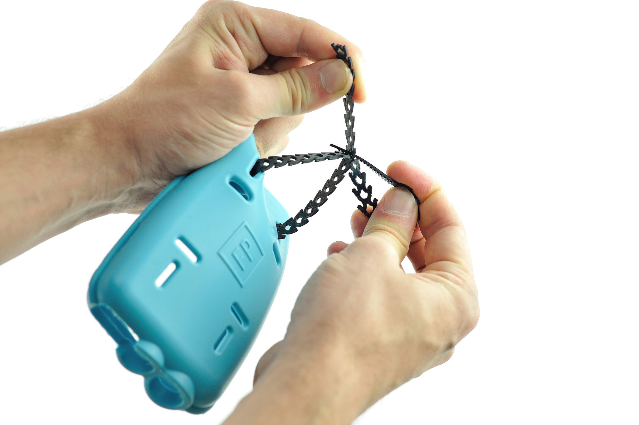 Hand tying sensor case and rap strap