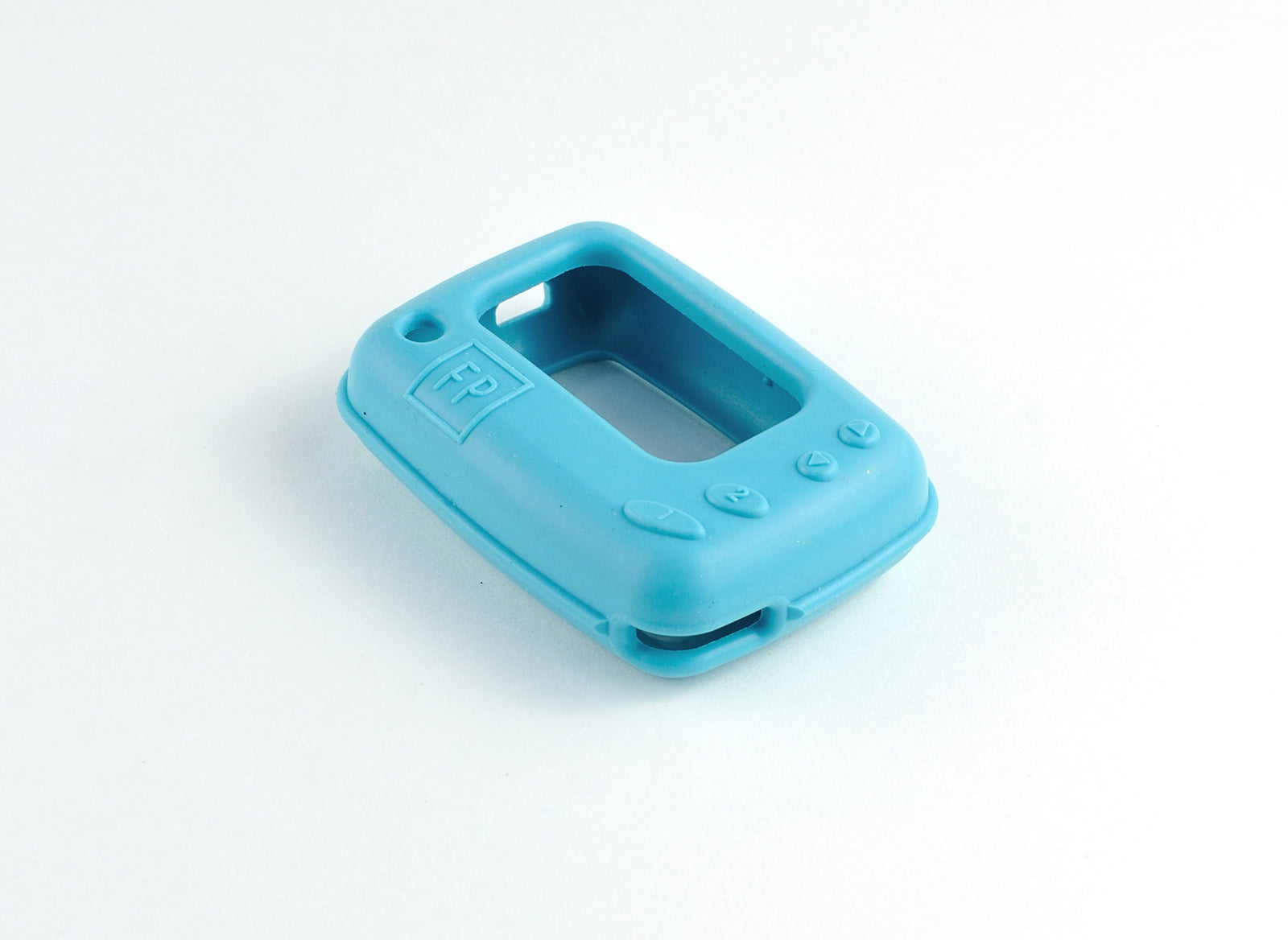 Sleek rubber protective case in blue designed to safeguard Frequency Precision's text pager