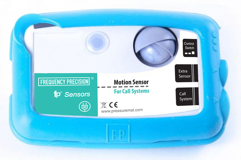 Product photo: Motion Sensor for Nurse Call Systems. Detects movement and triggers alerts for immediate assistance