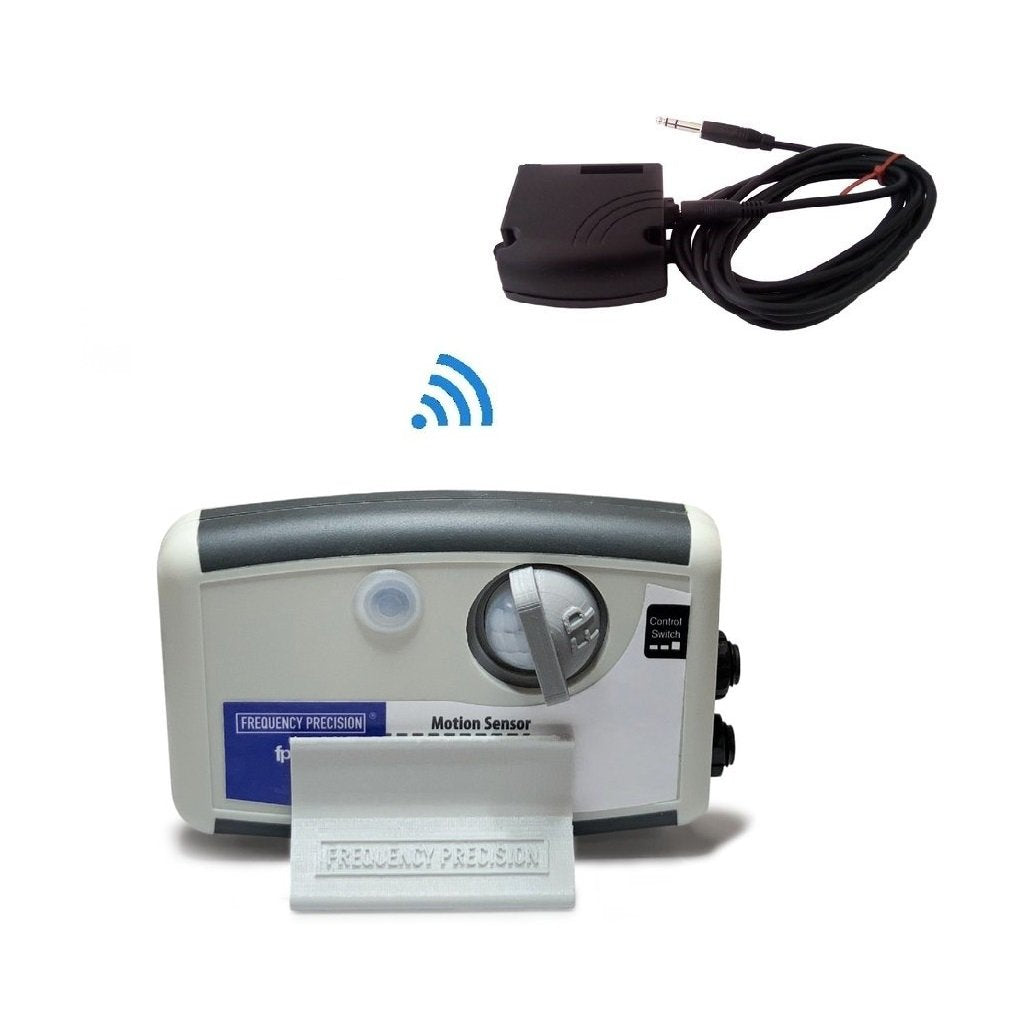 Product photo of a wireless motion sensor with relay designed for nurse call systems
