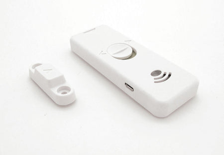 Product image of a white door sensor