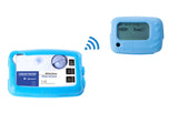 Wireless call system featuring a motion sensor activating a blue pager